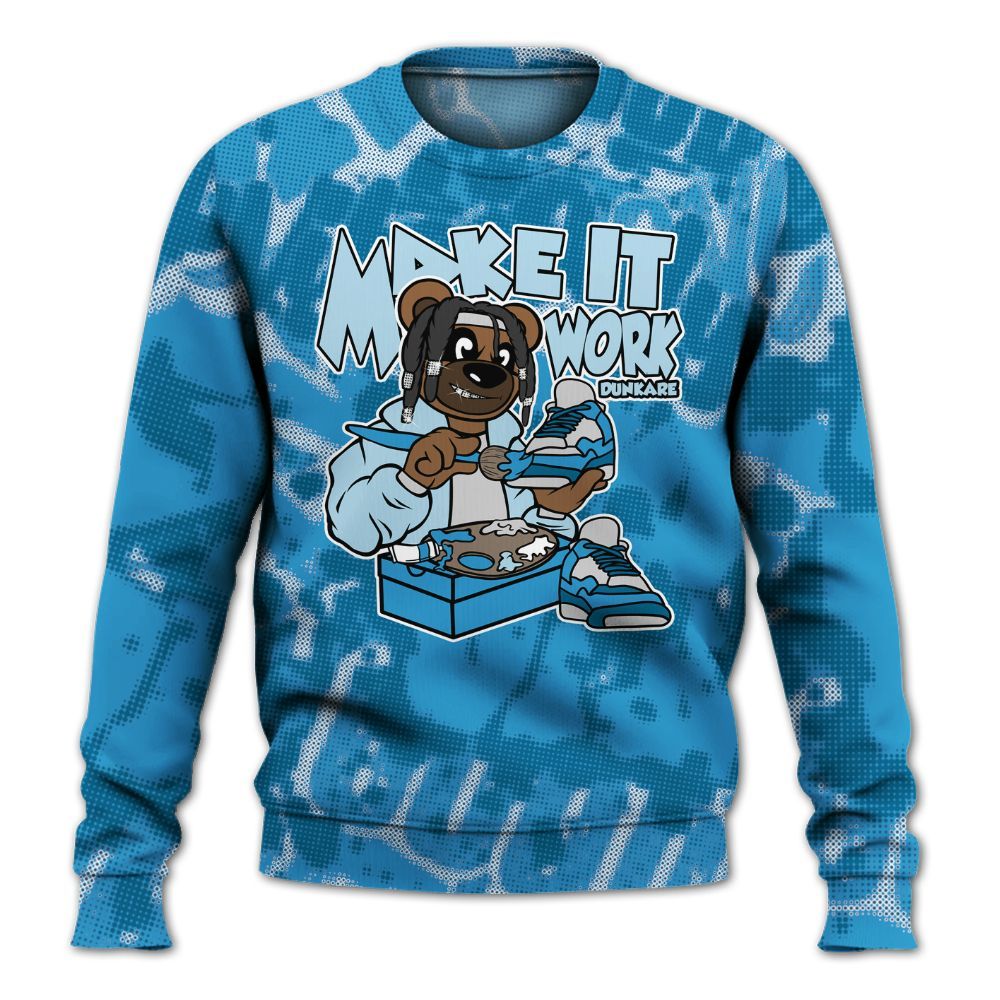 Sweatshirt To Match Powder Blue 9s - Pull It Off Bear Street All Over Print