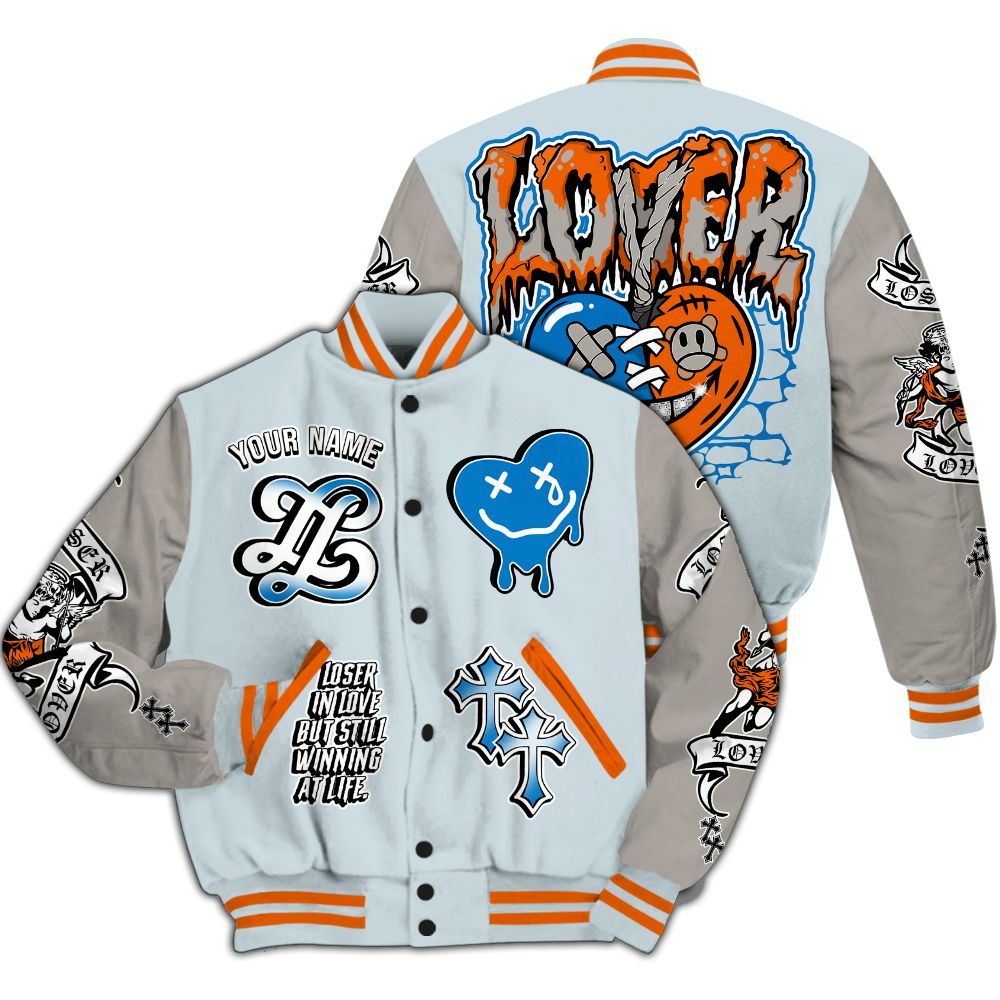 Varsity Jacket To Match Retro High OG Alaska 1s - Loser Lover All Over Print