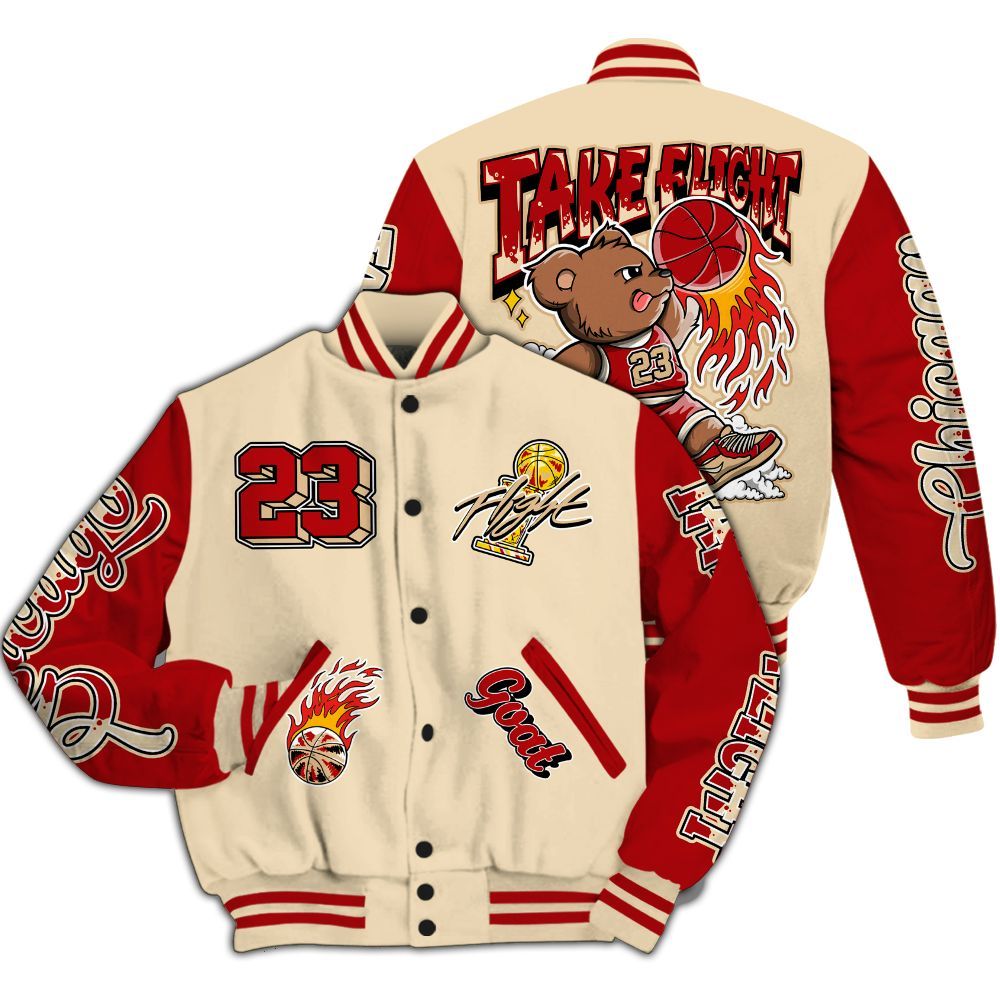 Varsity Jacket To Match Dunk Low Strawberry Waffle - Number 23 Basketball Bear All Over Print