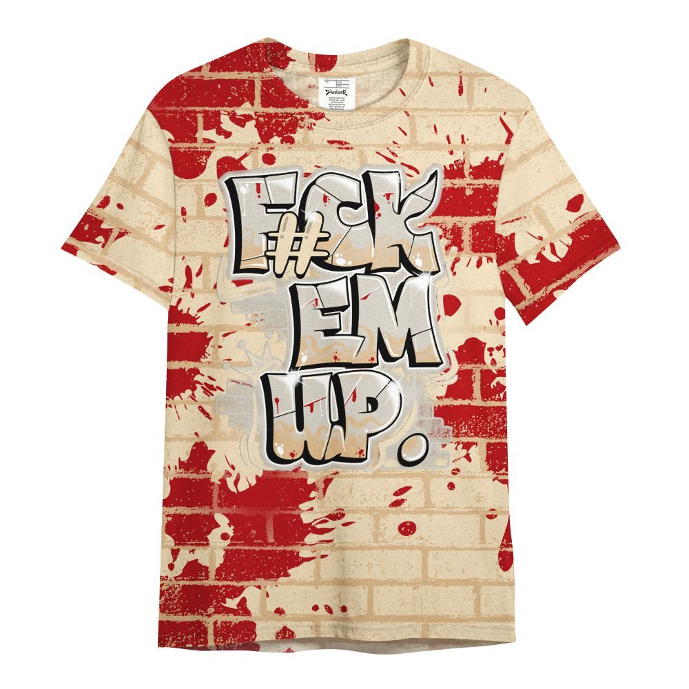 Shirt To Match Dunk Low Strawberry Waffle - F#ck Em Graphic Brick Art All Over Print