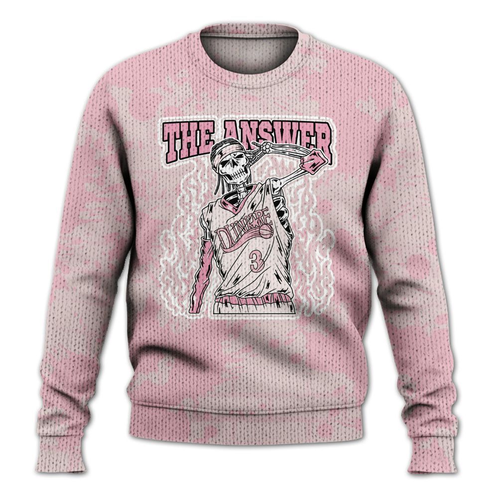 Knitted Sweater To Match Dunk Low KD 17 Aunt Pearl - Allen Answer Skeleton Brick