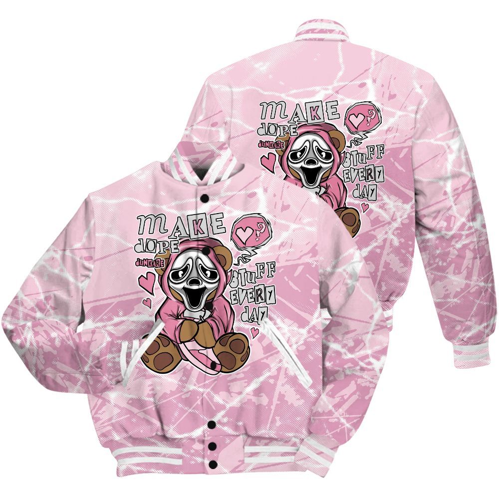 Varsity Jacket To Match Orchid 4s Shirt - Make Dopes Bear Profound All Over Print