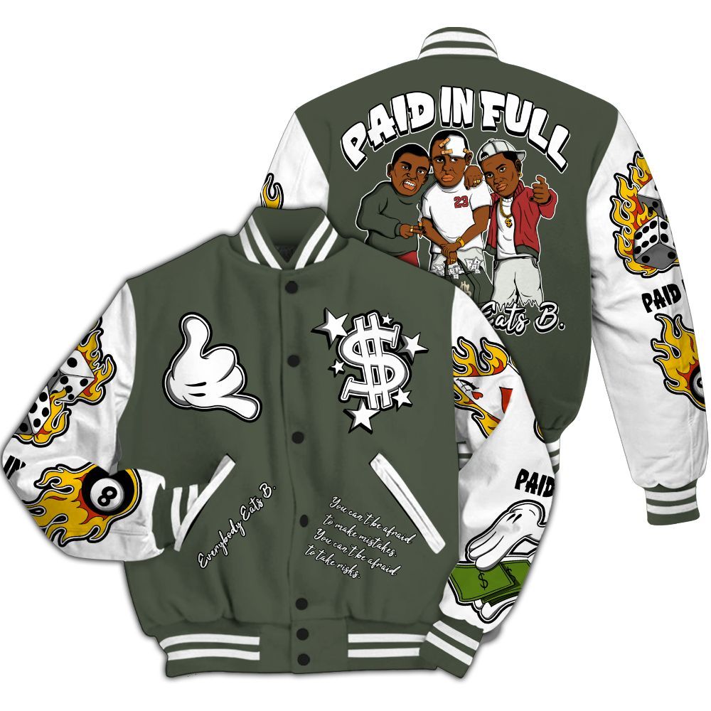 Varsity Jacket To Match Air Force 1 Low Year Of The Snake Varsity Jacket, Funny Everybody Paid In Full Graphic All Over Print