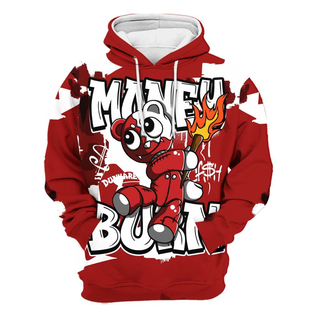 Hoodie To Match Red Taxi 12s - Money Burn Retro Red Taxi 12s Outfit All Over Print