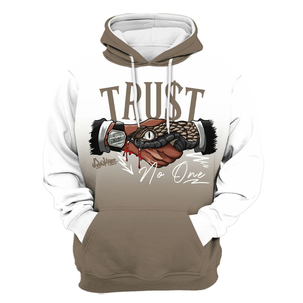 Hoodie To Match Low OG Dark Mocha 1s - Snake Trust No One Drip All Over Print