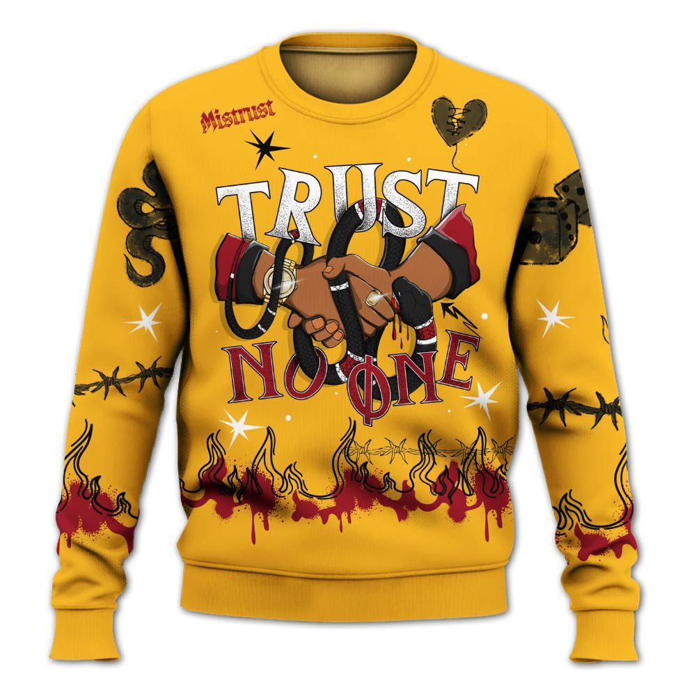 Sweatshirt To Match White Taxi 12s Shirt, Trust No One Snake-Bite Doodle Crayon All Over Print