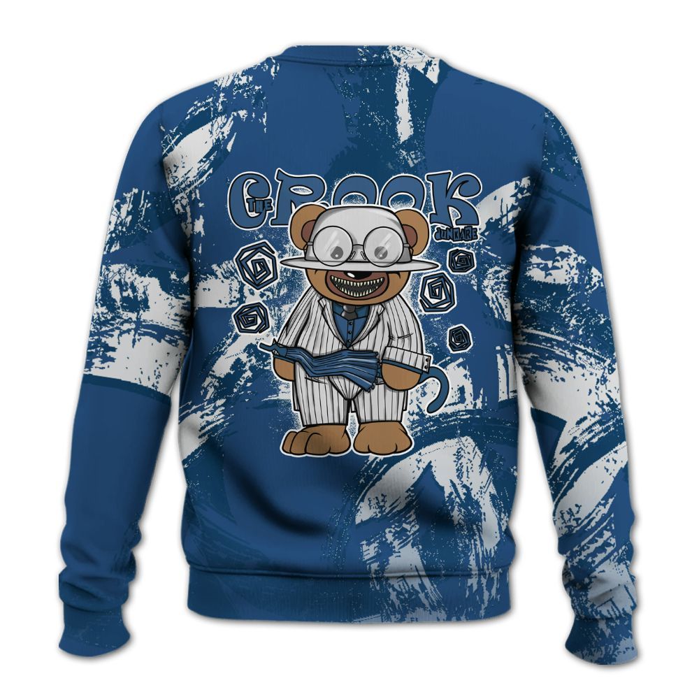 Sweatshirt To Match High OG Midnight Navy 1s - Swindler Bear Circle Slpash All Over Print