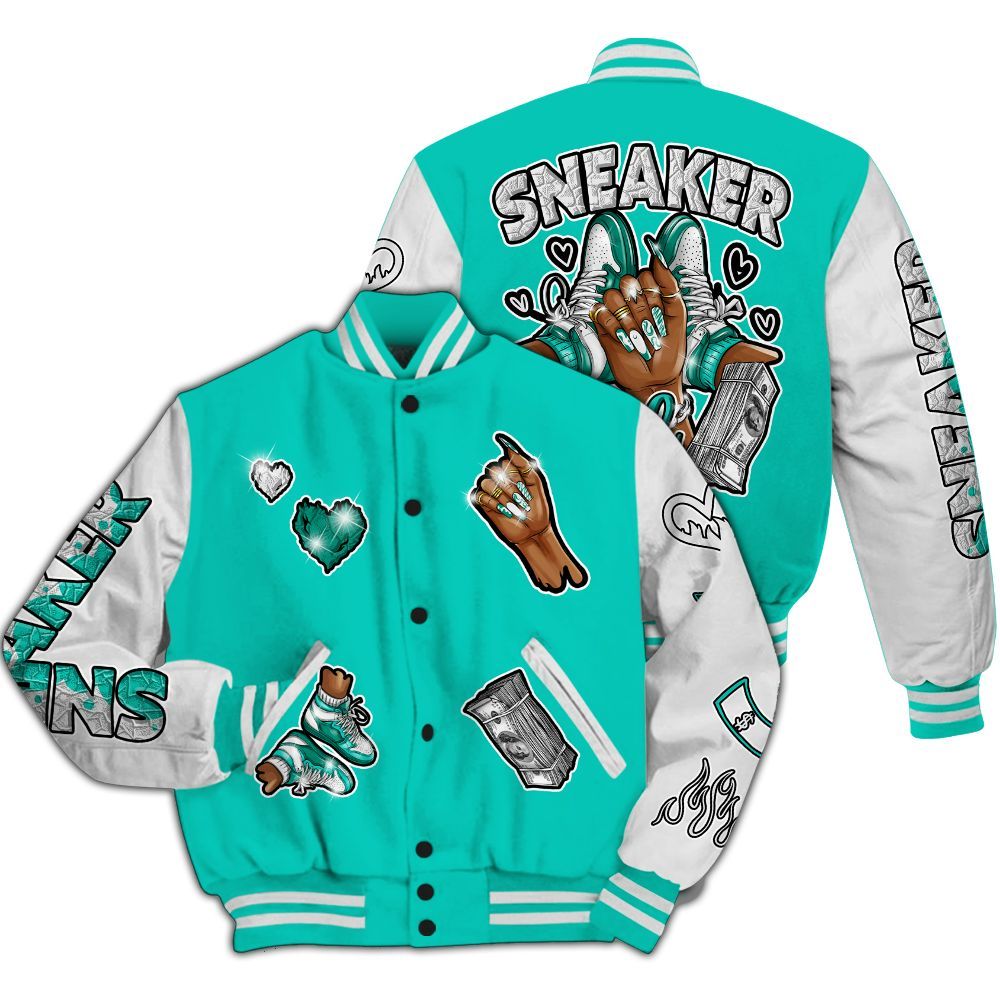 Varsity Jacket To Match Dunk Low Clear Jade - Sneakerz Girlz All Over Print