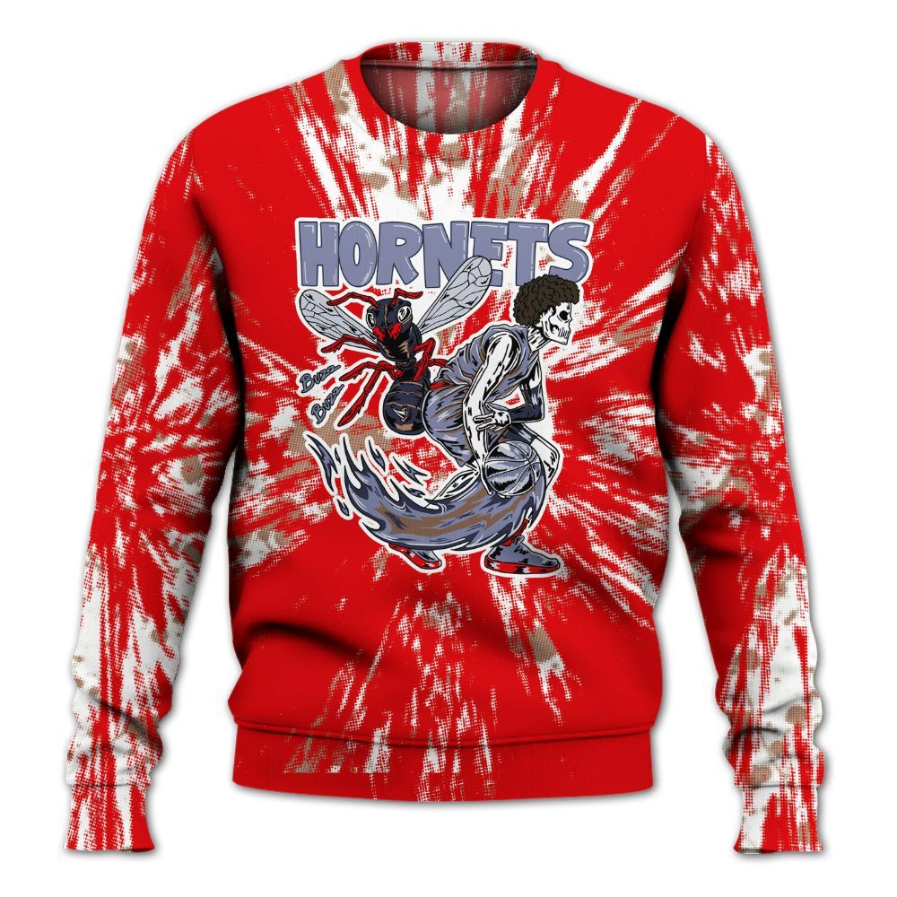 Sweatshirt To Match Low OG Howard Bison 1s - Hornets Skeleton Luxury All Over Print