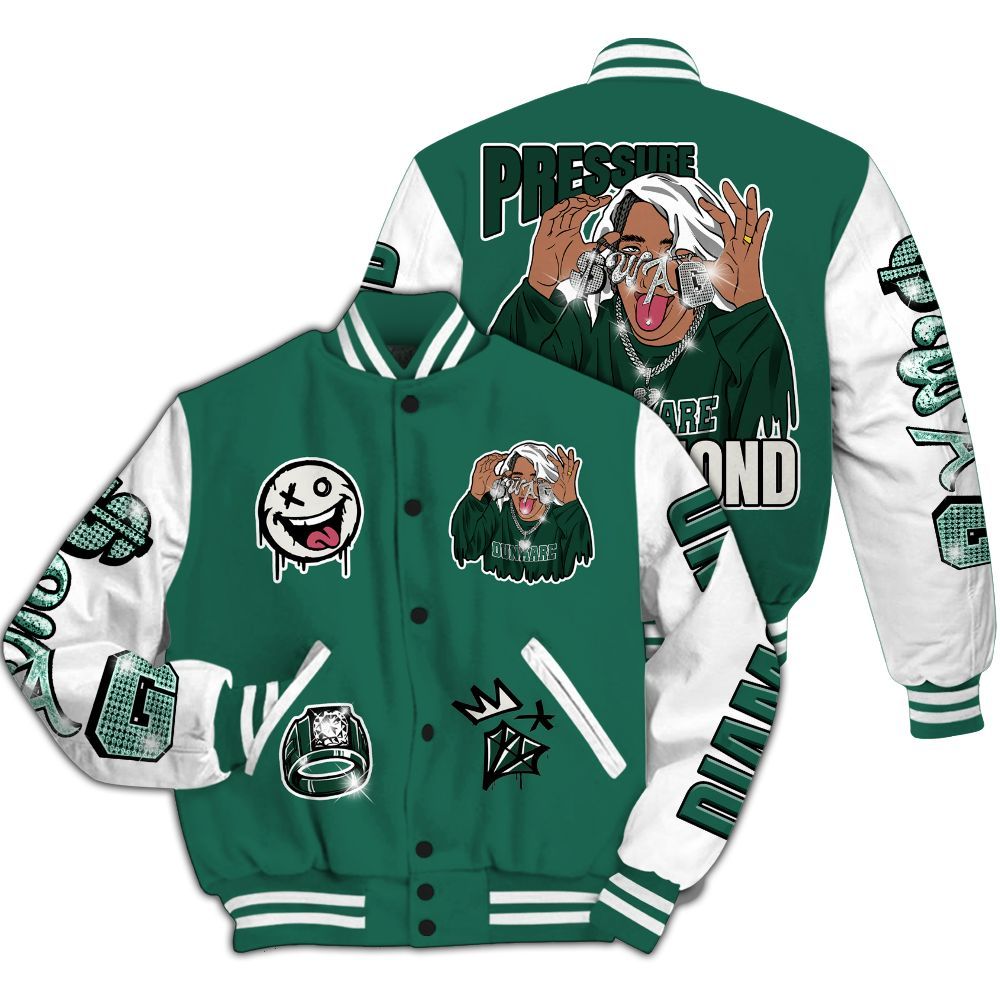 Varsity Jacket To Match Oxidized Green 4s - Pressures Makes Varsity Jacket To Match All Over Print