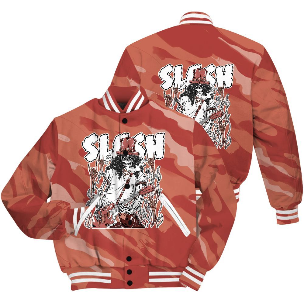Varsity Jacket To Match Dune Red 13s Shirt - Slash Skeleton Colored All Over Print