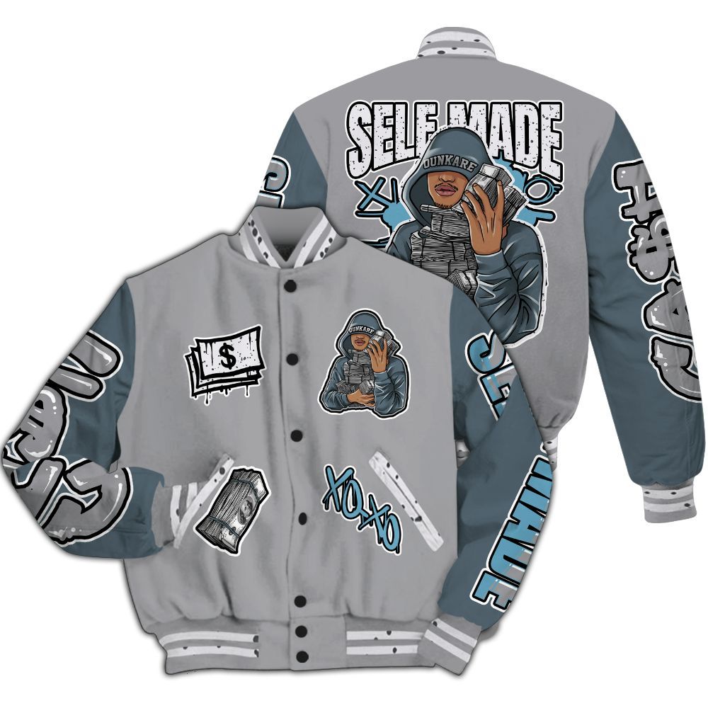 Varsity Jacket To Match Retro Light Graphite Wolf Grey 5s - Selfmade Unique All Over Print