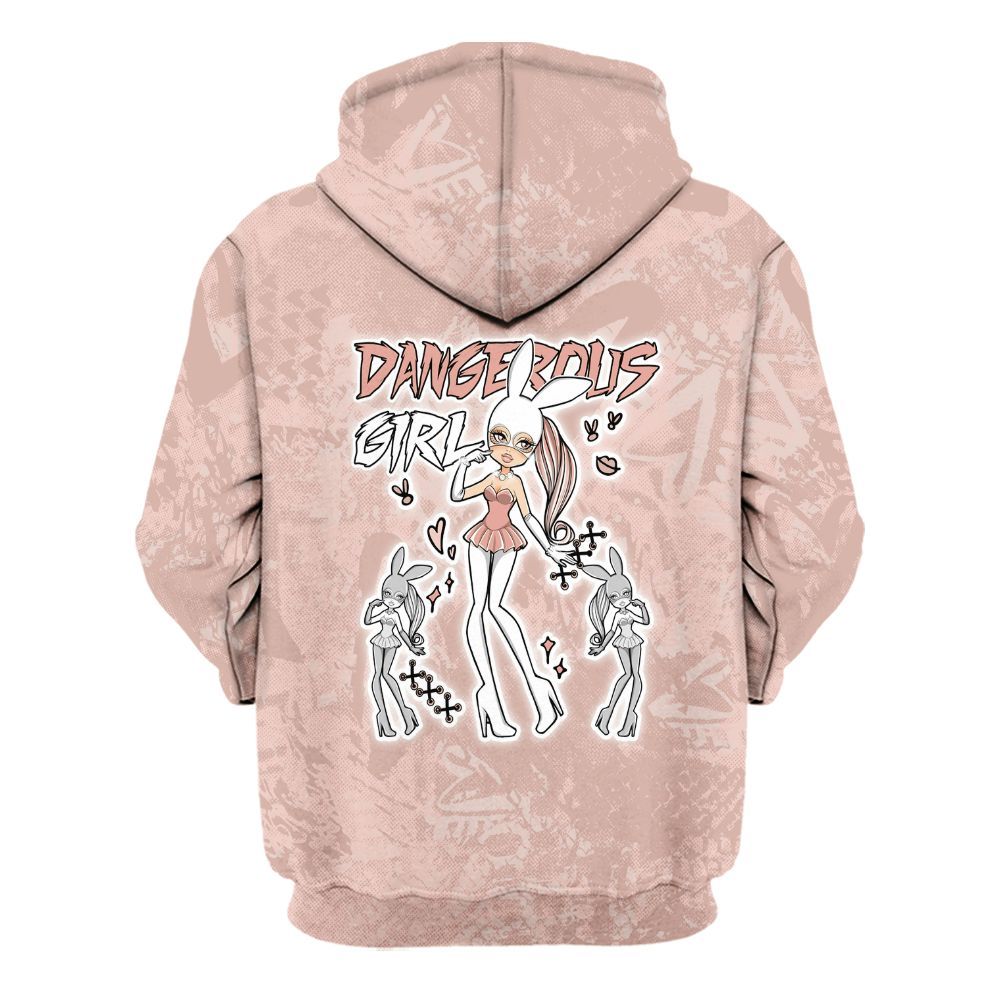 Hoodie To Match Low Legend Pink 11s - Dangerous.Girl Heart Grunge All Over Print