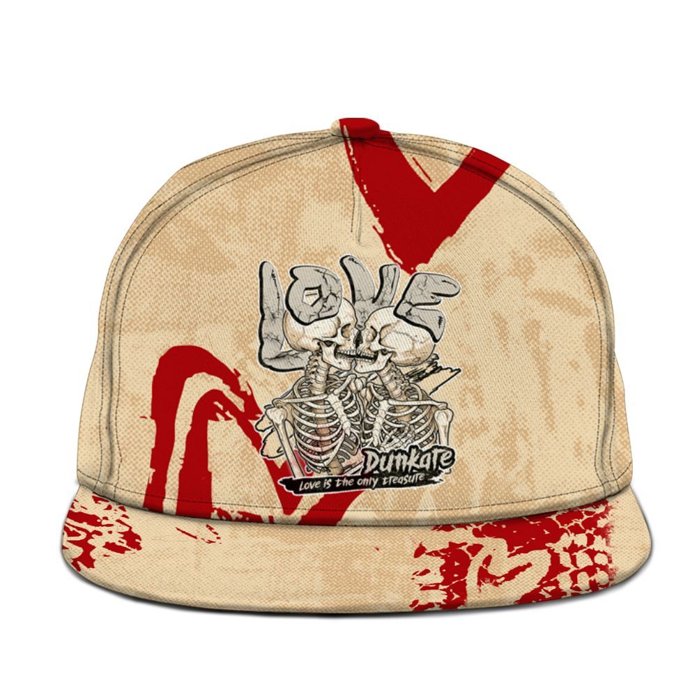 Snapback To Match Dunk Low Strawberry Waffle - Skull Love Graphic