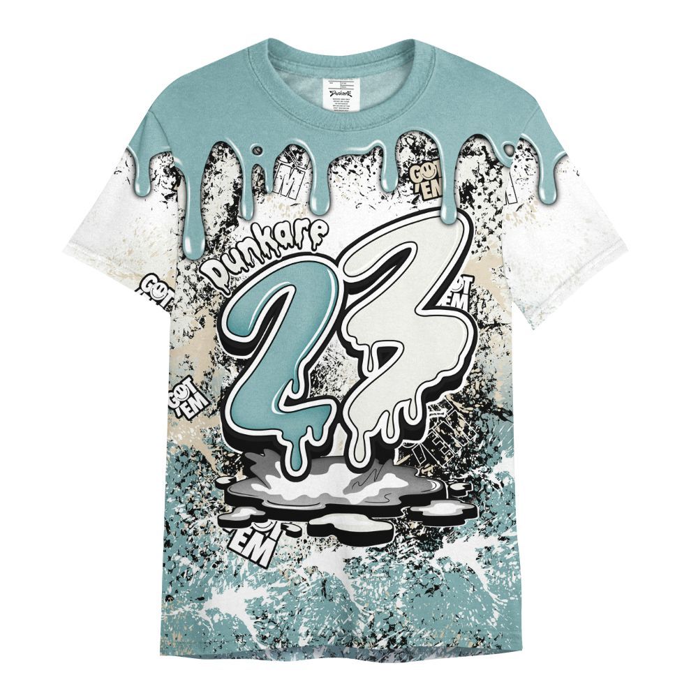 Shirt To Match Dunk Low Glacier Blue Pale Ivory - Dripping 23 Drip All Over Print