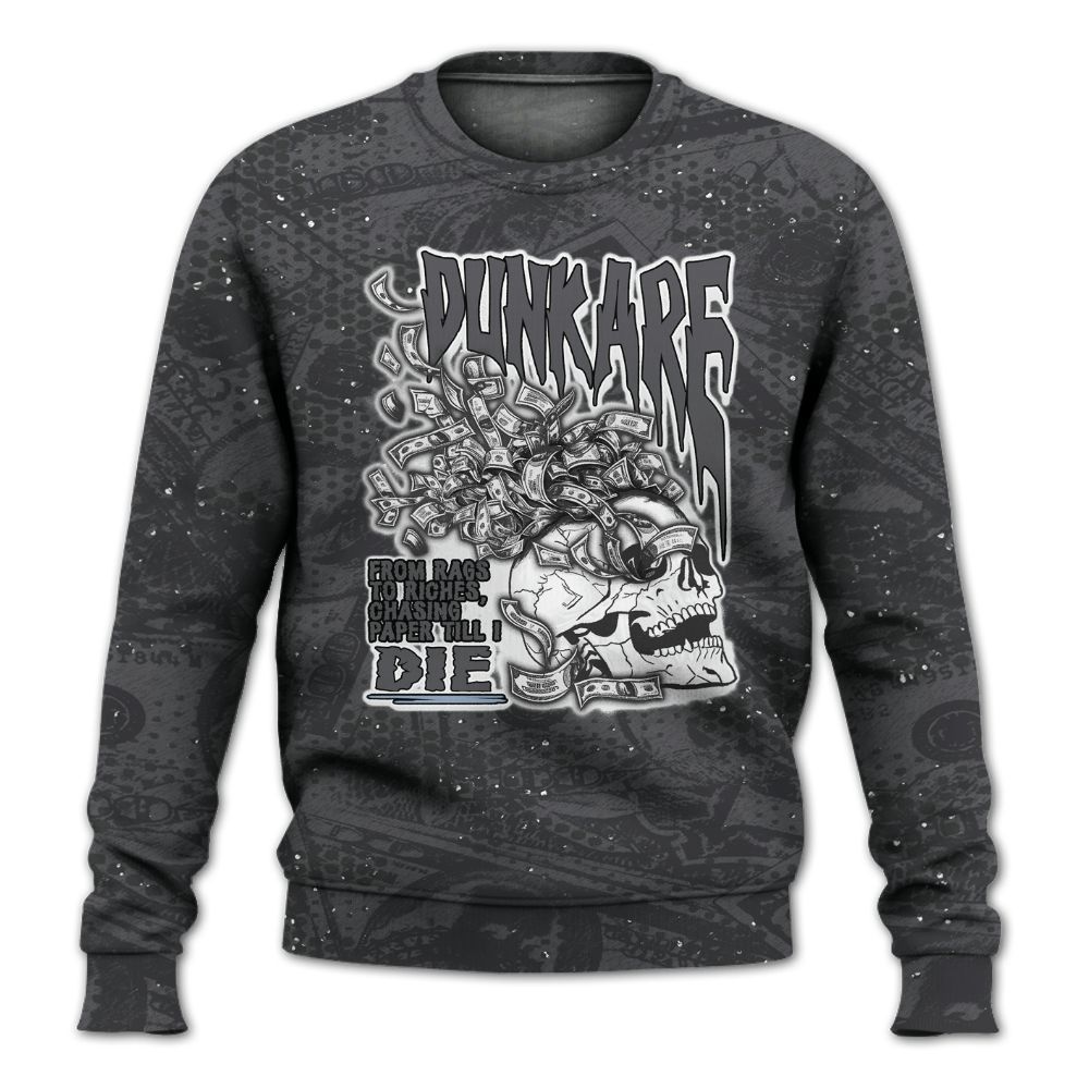 Sweatshirt To Match Reverse Black White 6s - From Rags To Riches All Over Print