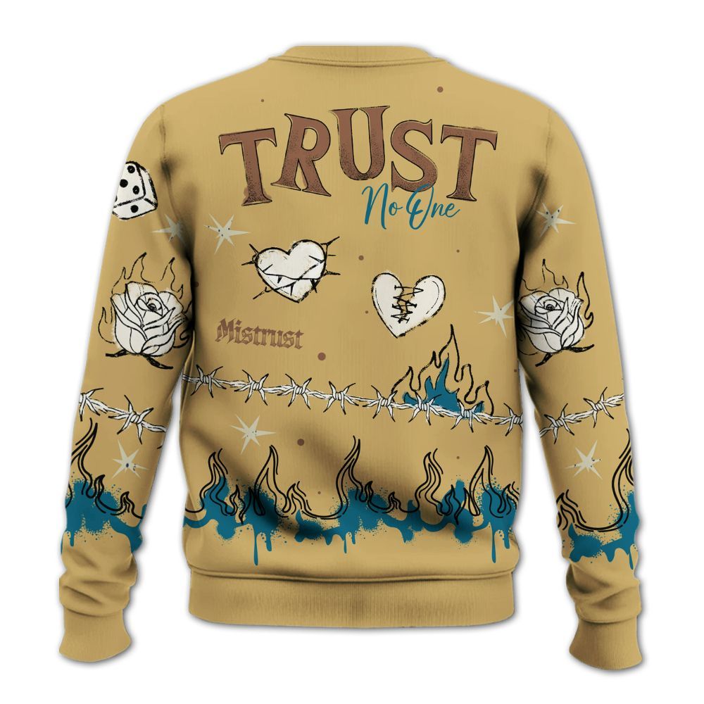 Sweatshirt To Match Retro Cacao Wow 4s - Trust No One Snake-Bite Doodle Crayon All Over Print