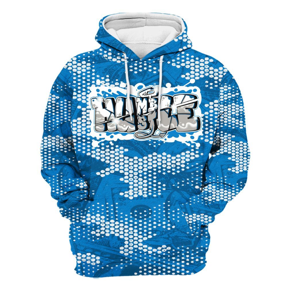 Hoodie To Match Industrial Blue 4s - Humbled Hustles Graphic Banknotes All Over Print