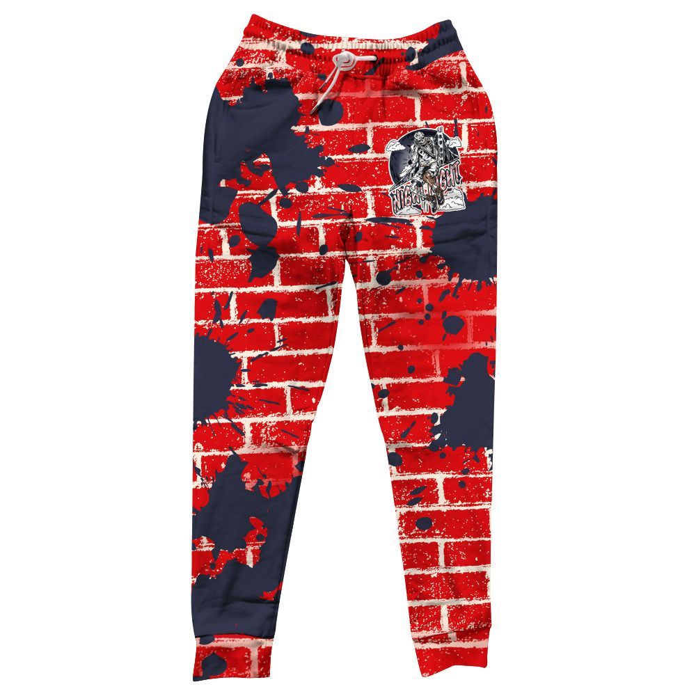Sweatpant To Match Low OG Howard University 1s - Seeya Skeleton Brick All Over Print