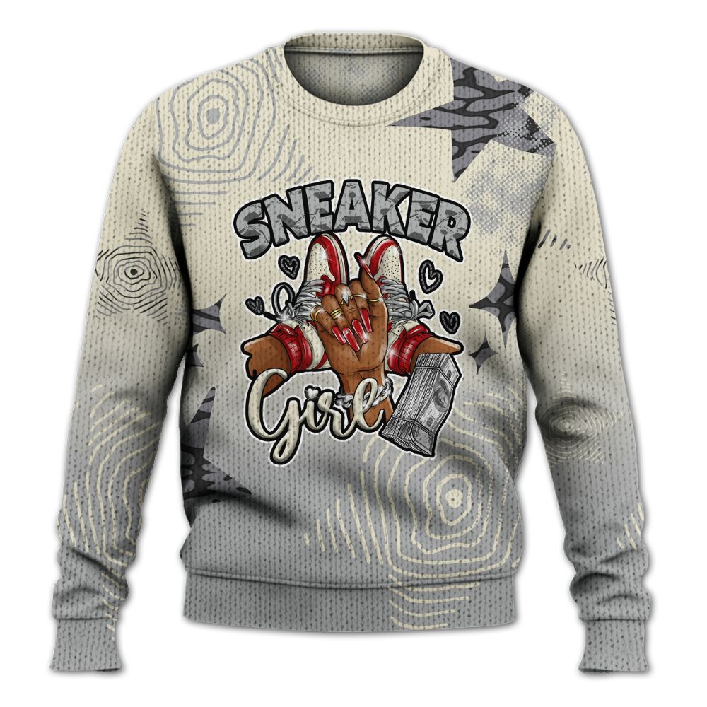 Knitted Sweater To Match Cement Grey 3s - Sneakerz Girlz Unique Starz