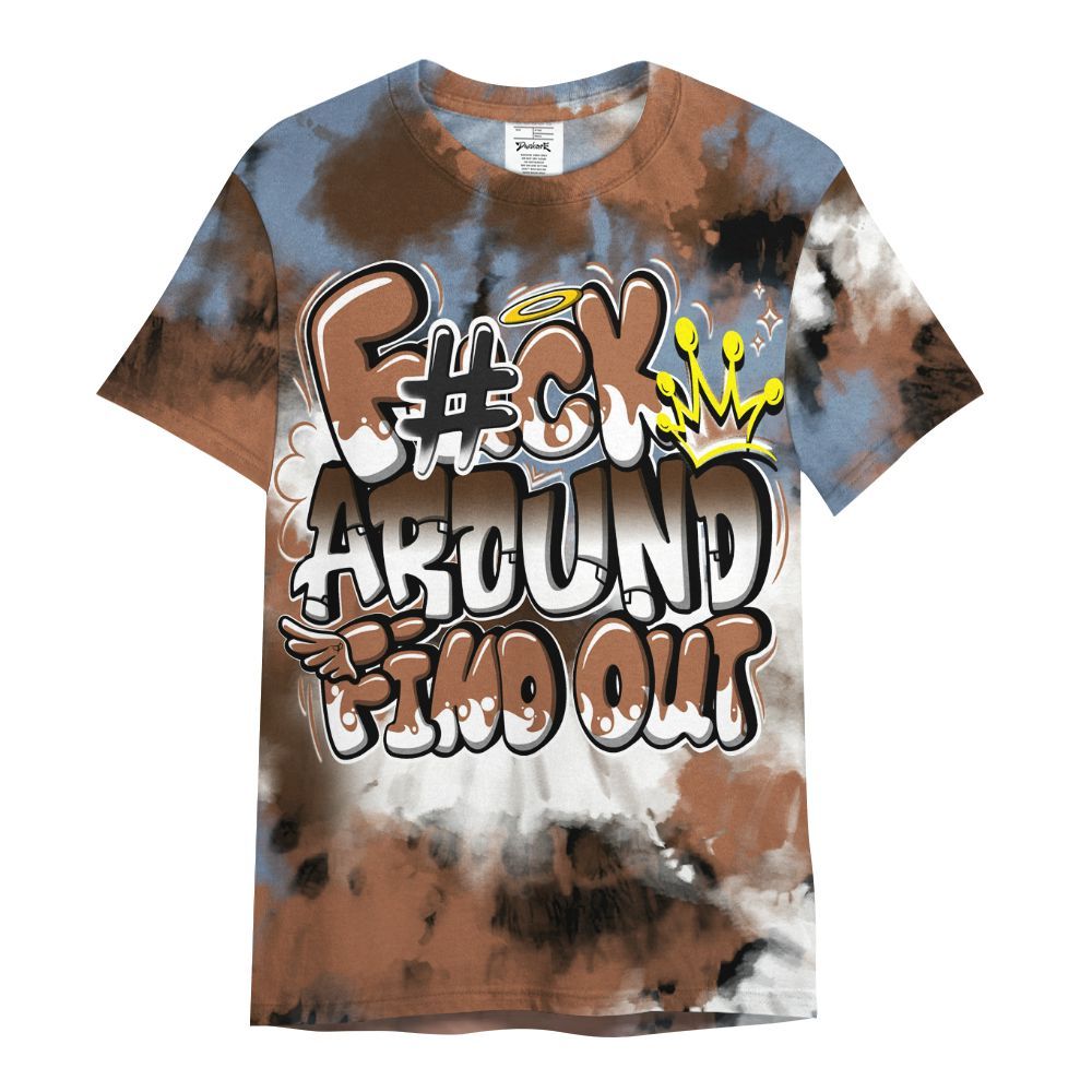 Shirt To Match Air Foamposite Metallic Copper - Tie Dye FK Around Find Out All Over Print