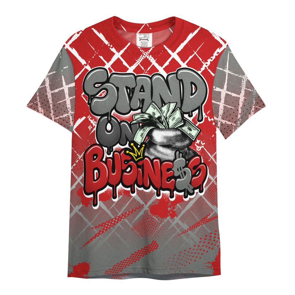 Shirt To Match Bred Reimagined 4s - Halftone Stand Business Dripping All Over Print