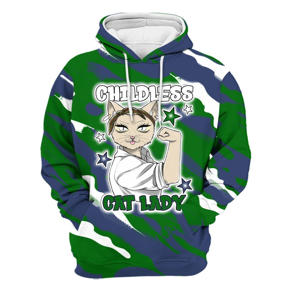 Hoodie To Match Midnight Navy 13s - Childless Kat Lady All Over Print