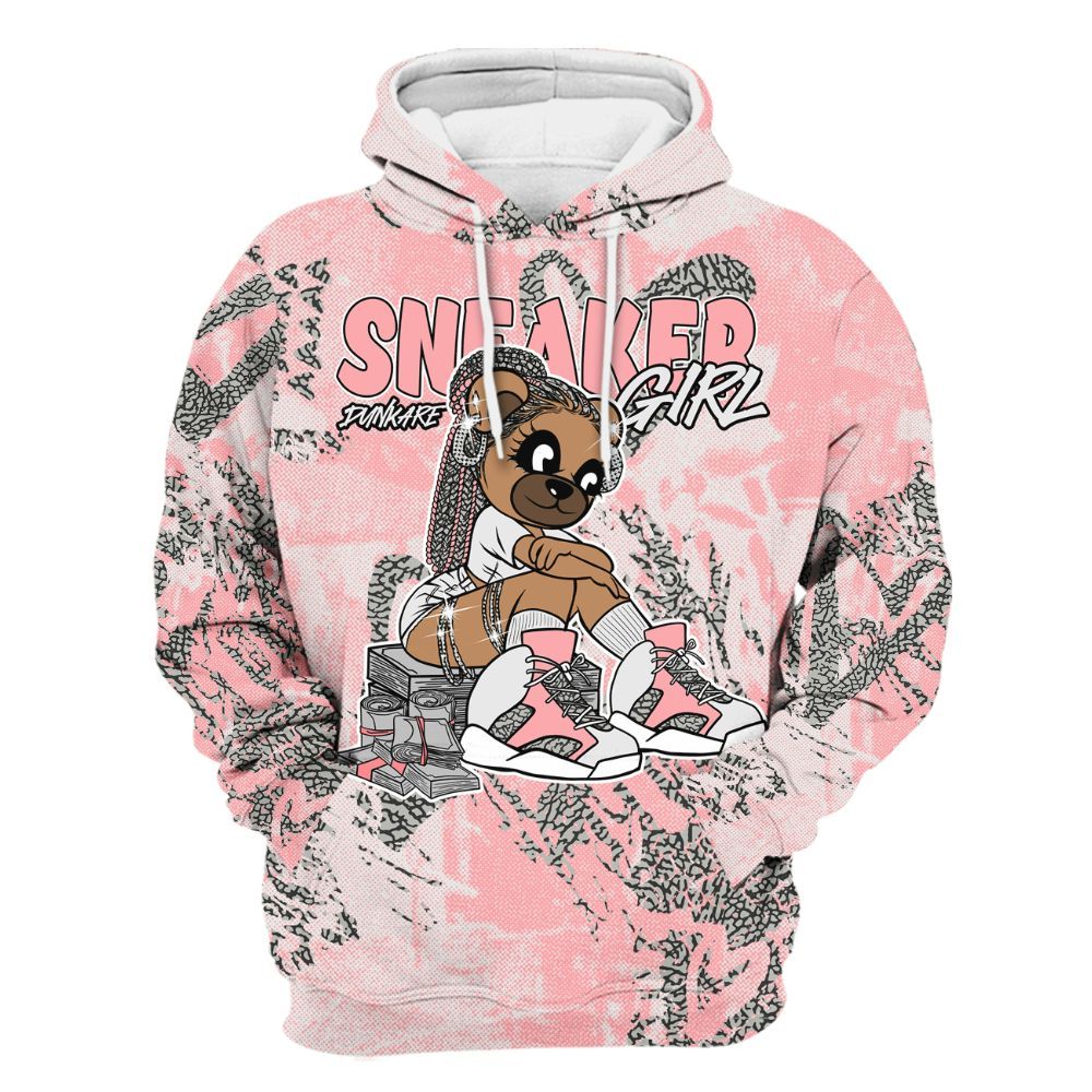 Hoodie To Match Retro Wings 3s - Sneaker Girl Bear Heart Grunge All Over Print