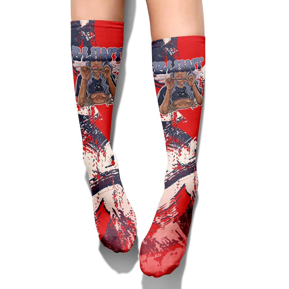 Sock To Match Low OG Howard University 1s - Bluntz Unique Circle Splash