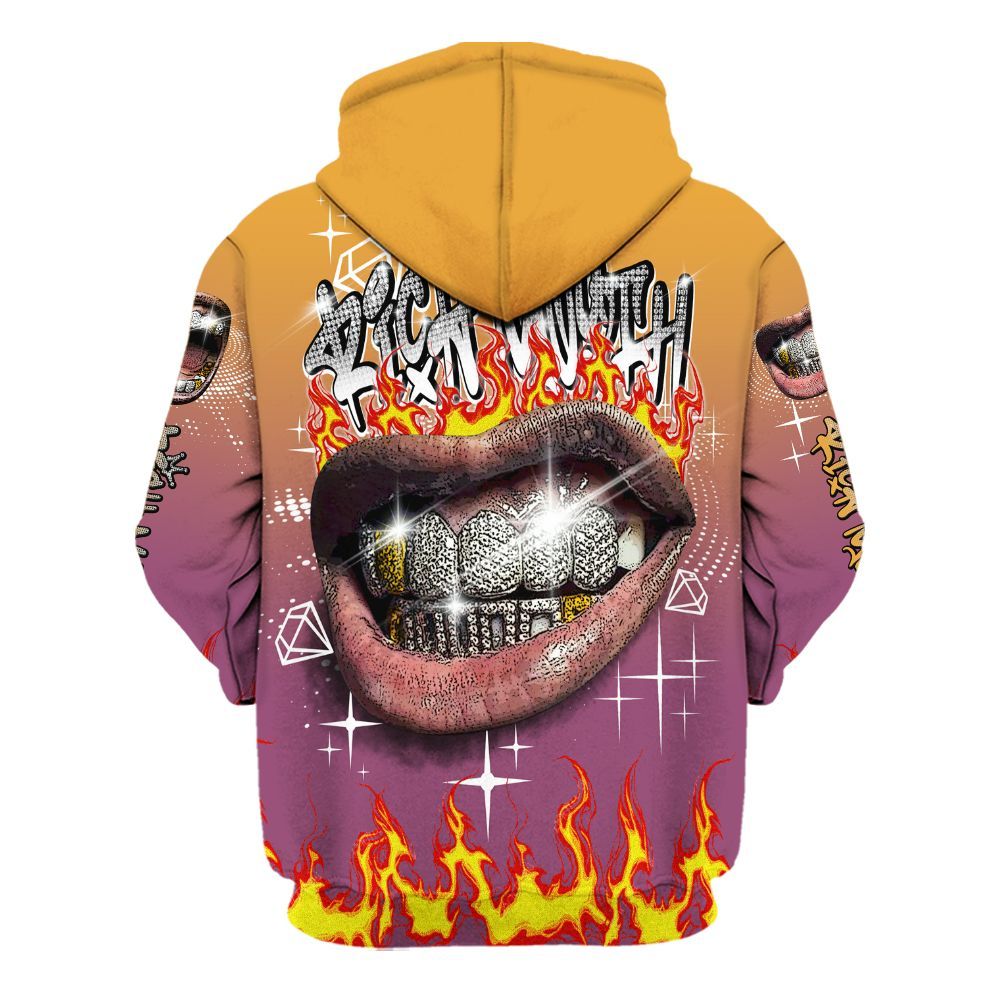 Hoodie To Match High OG Brotherhood 1s - Rich Mouth Fire Rap Retro 90s All Over Print
