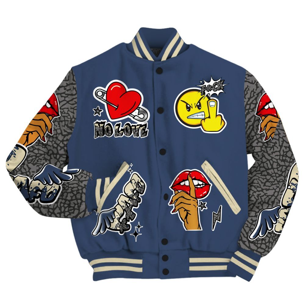 Varsity Jacket To Match Diffused Blue 3s - FK Around Find Out All Over Print