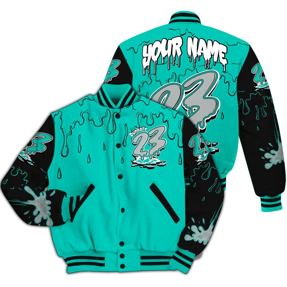 Varsity Jacket To Match Air Max 95 Dark Tiffany - Custom Name 23 Drip All Over Print