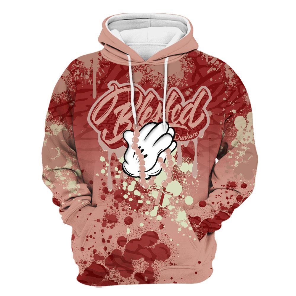 Hoodie To Match Valentines Day 3s - God Blessed Ink Drip All Over Print