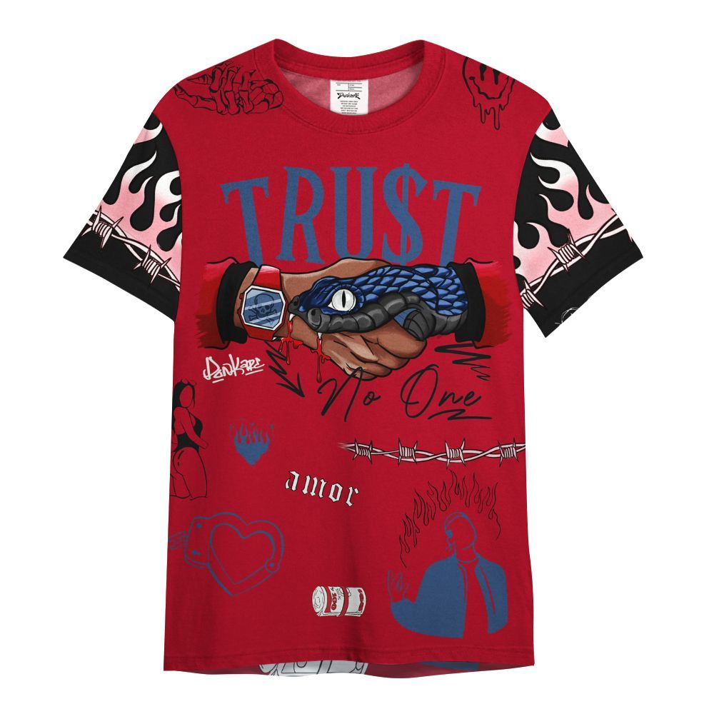 Shirt To Match Air Griffey Max Black Red Navy Blue 1s - Snake Trust No One All Over Print