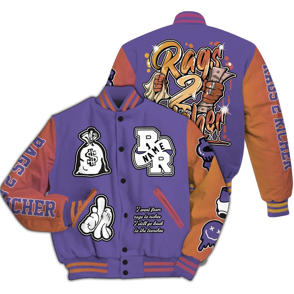 Varsity Jacket To Match Book Sunset 1s - Rag 2 Rich Graphic Custom Name All Over Print