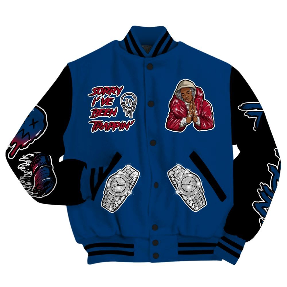 Varsity Jacket To Match Rare Air 4s - Trappin' Unique All Over Print