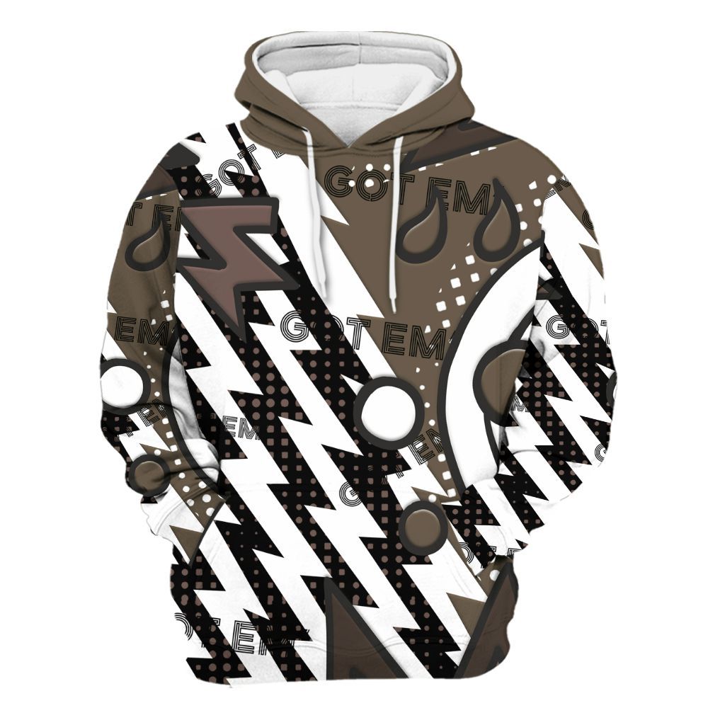 Hoodie To Match AMM Dark Mocha 4s - Retro Vintage 90s All Over Print