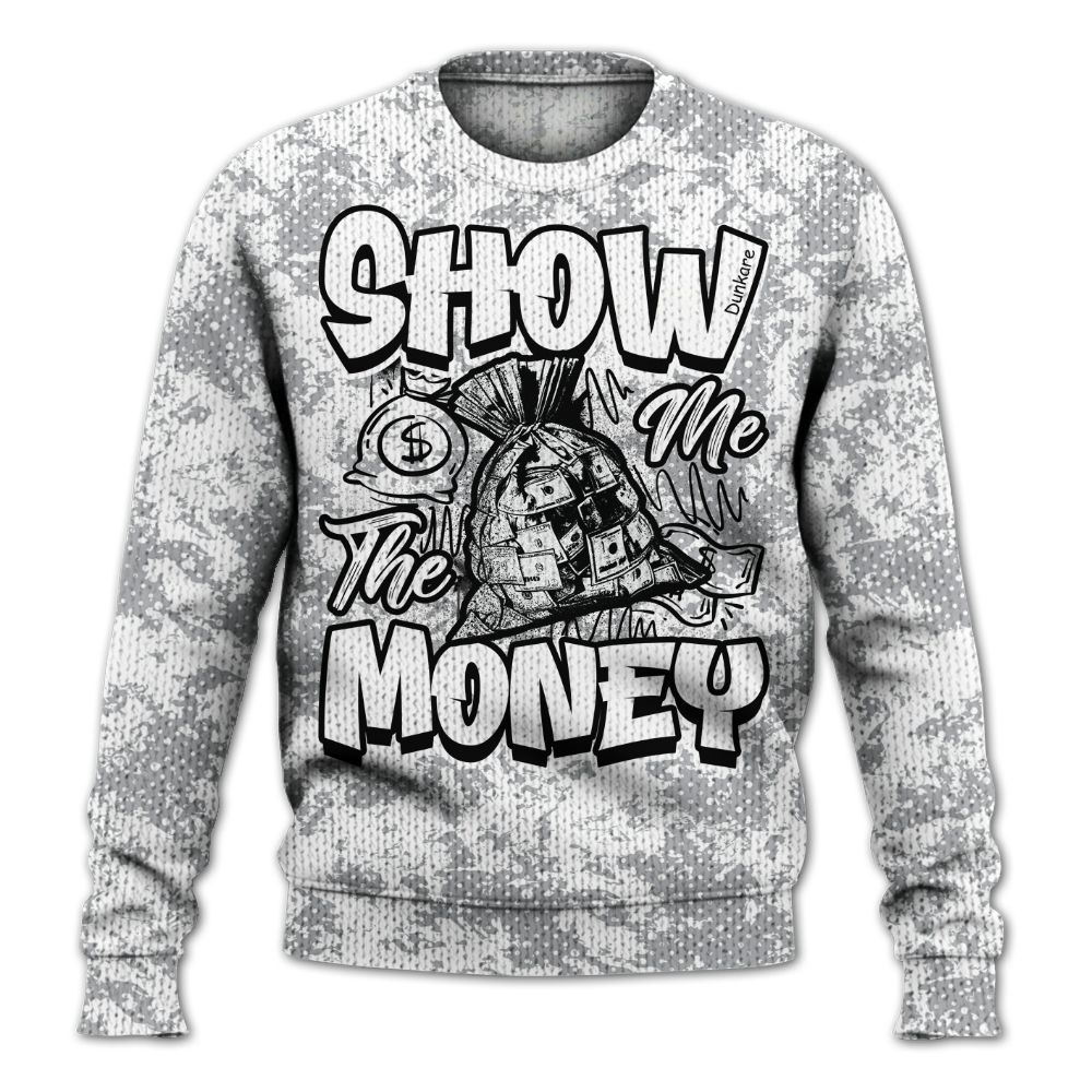 Knitted Sweater To Match Low OG Wolf Grey 1s - Show Me The Money Retro