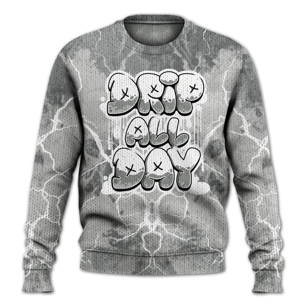 Knitted Sweater To Match Retro Wet Cement 4s - DRIPPIN Days Graphic Halloween
