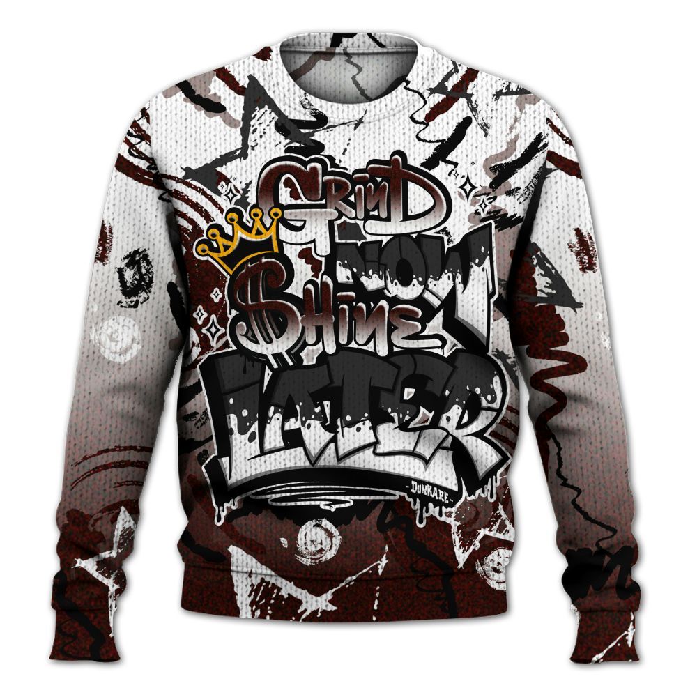 Knitted Sweater To Match Air Force 1 Low Halloween Skull 2024 - Grind Shine Later Drip