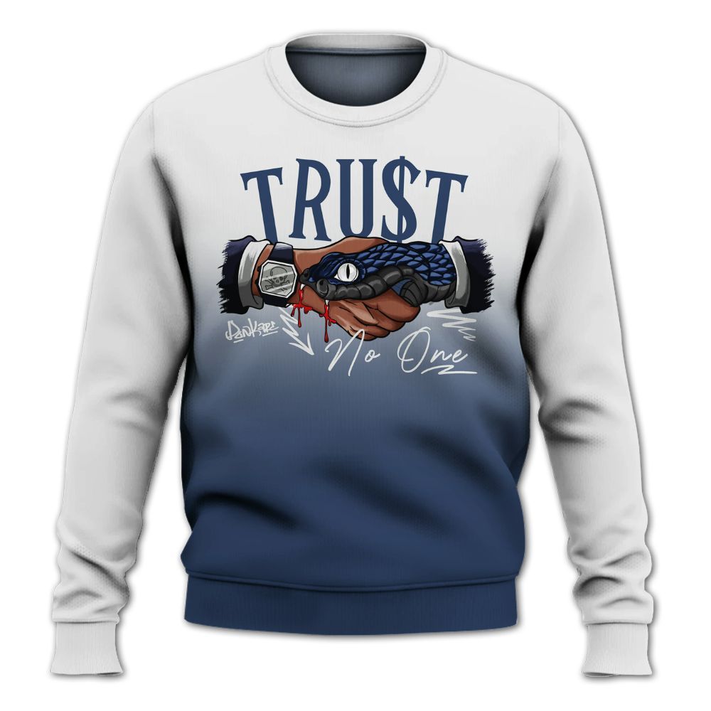 Sweatshirt To Match Low 85 Metallic Blue 1s - Snake Trust No One Drip All Over Print