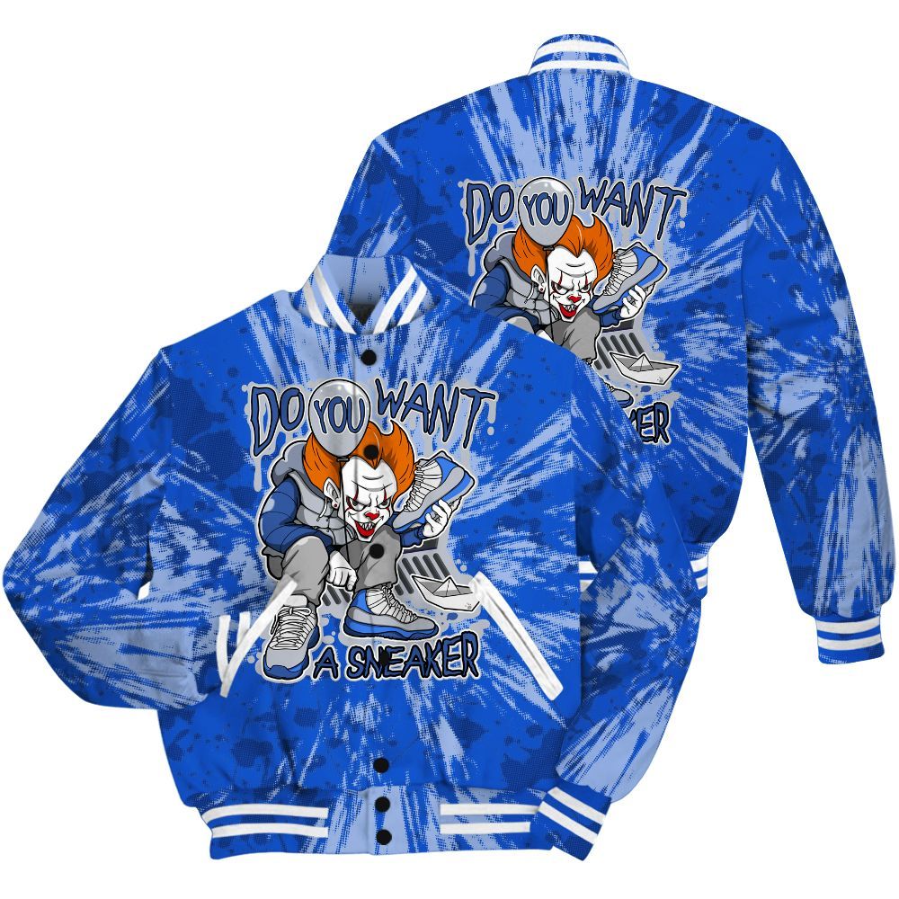 Varsity Jacket To Match Air Foamposite One Royal Shirt - Clown Scary Sneakers Graphic Halloween All Over Print