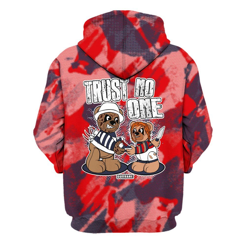 Hoodie To Match Low OG Howard University 1s - Trust No One Bear Abstract Halftone All Over Print