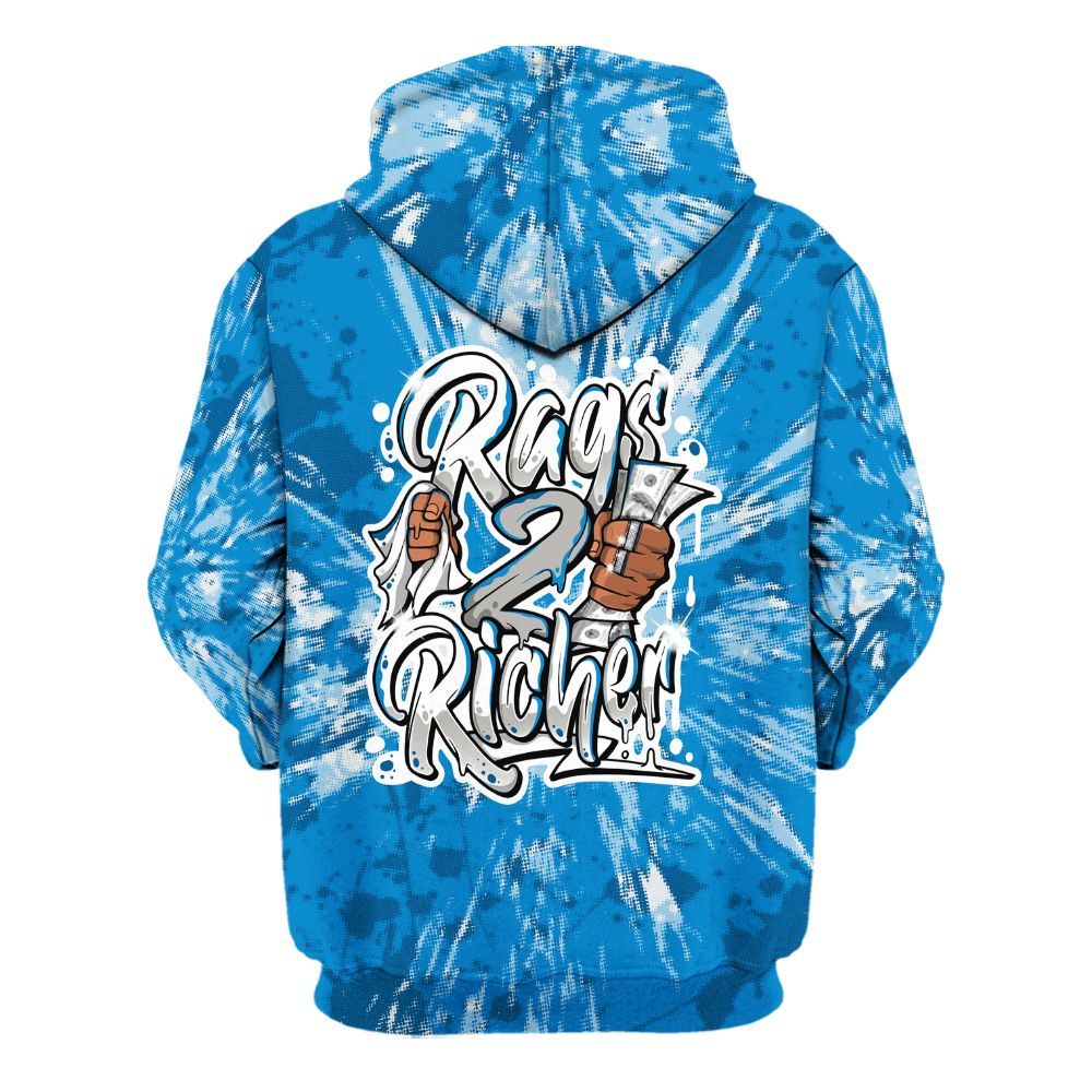 Hoodie To Match Industrial Blue 4s - Rag 2 Rich Graphic Luxury All Over Print