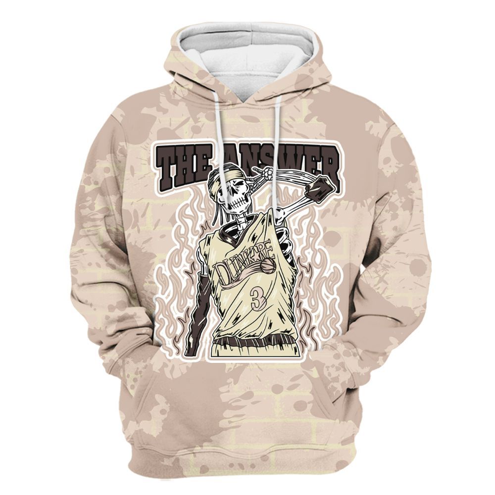 Hoodie To Match A Ma Maniere X Fossil Stone 4s - Allen Answer Skeleton Brick All Over Print