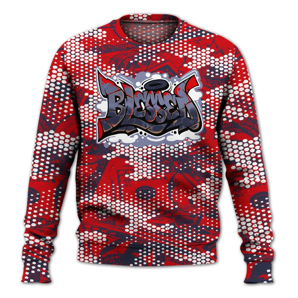 Sweatshirt To Match Low OG Howard Bison 1s - Blessing Graphic Banknotes All Over Print