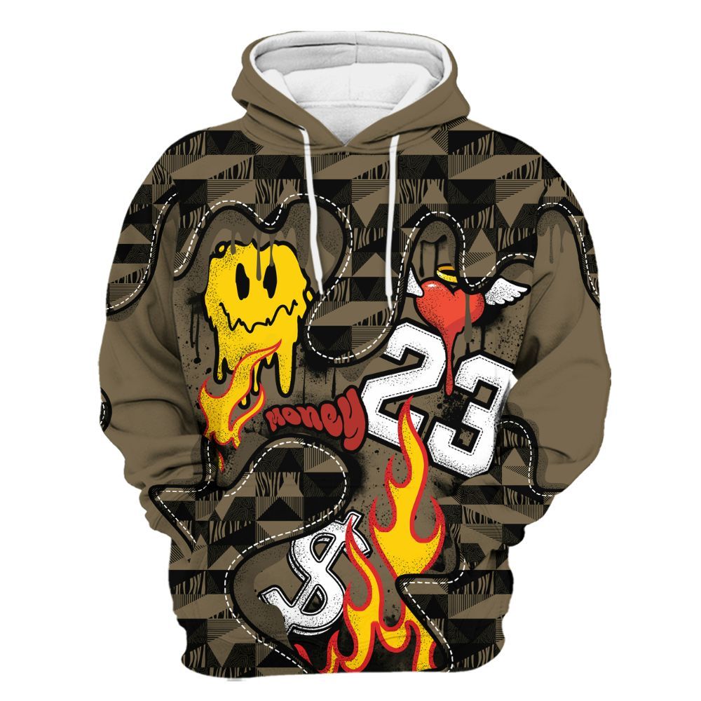 Hoodie To Match Olive 9s - 23 Smile Burning Heart All Over Print