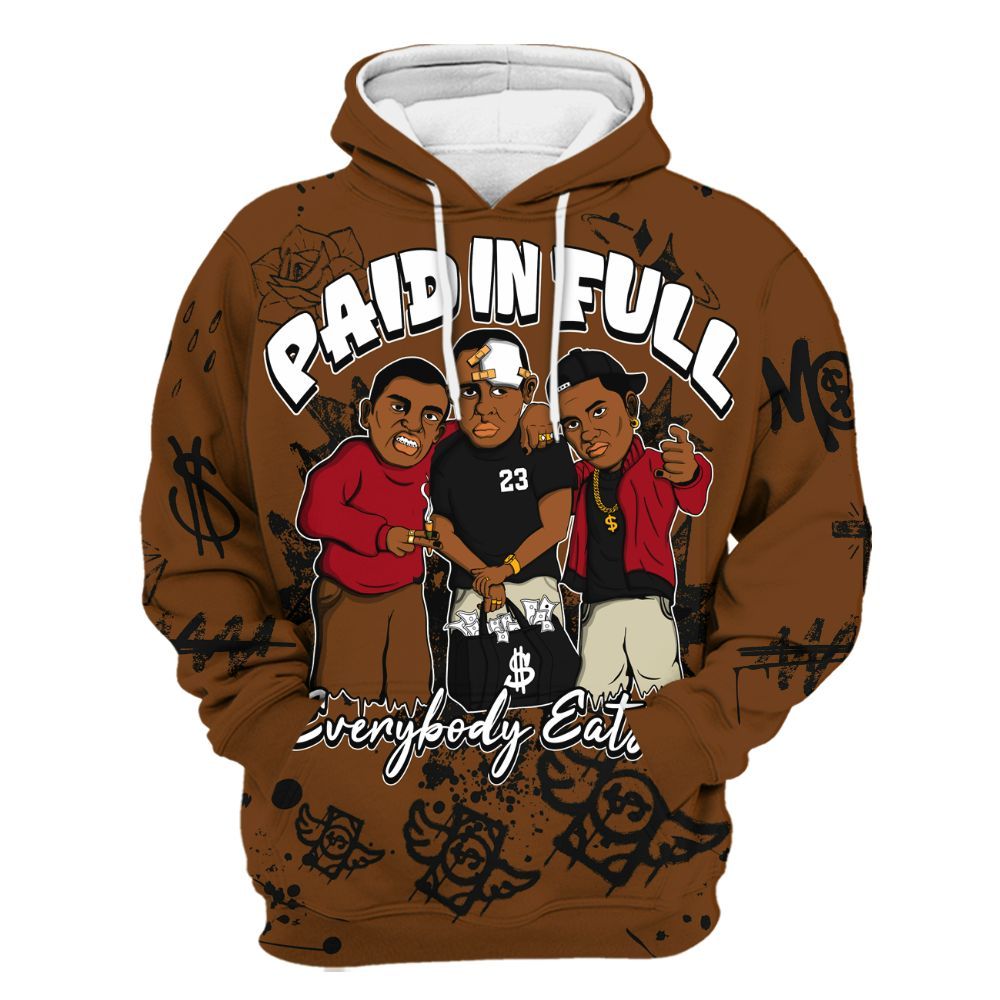 Hoodie To Match Archaeo Brown 5s - Everybody Paid In Full Crayon All Over Print
