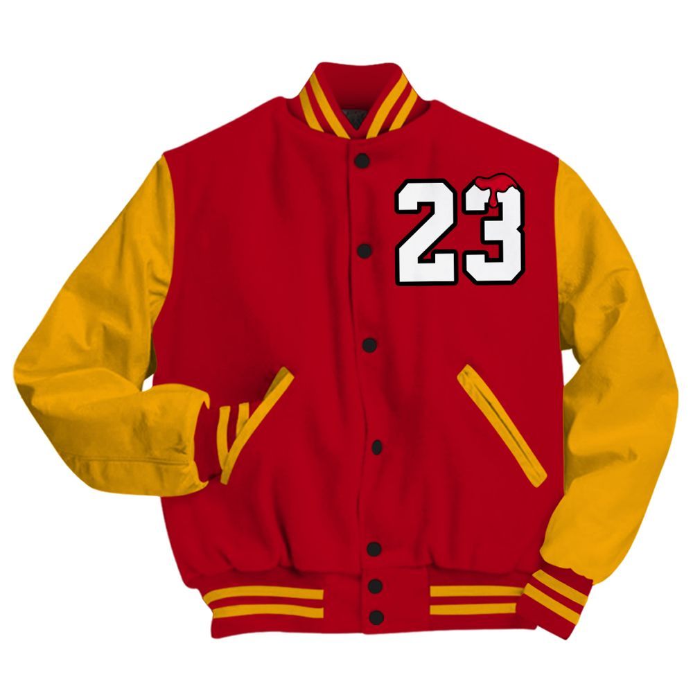 Varsity Jacket To Match Cardinal 7s - Custom Name Number 23 Drip All Over Print
