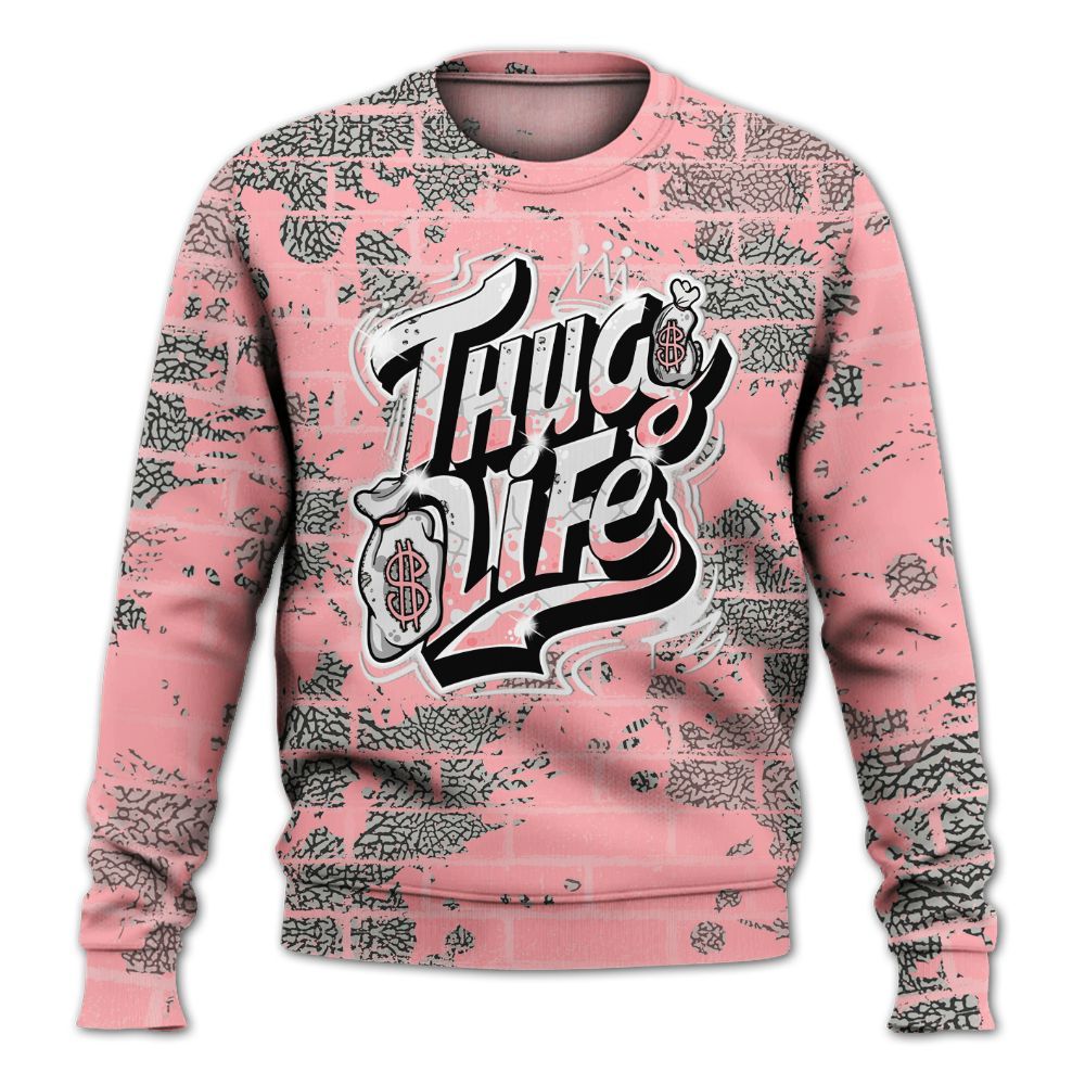 Sweatshirt To Match Retro Wings 3s - Free Thug Living Graphic Brick Art All Over Print